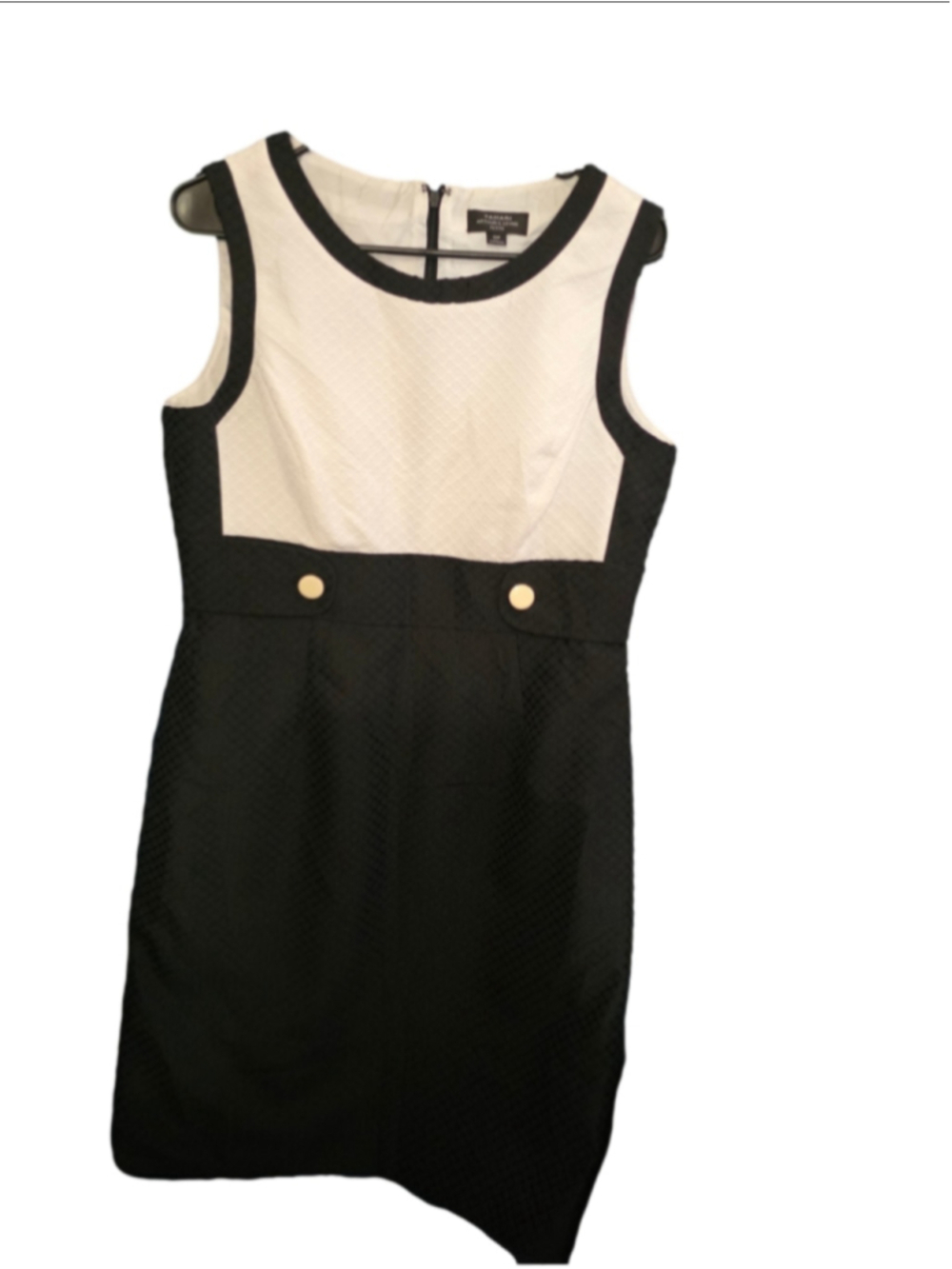 Women's Tahari Arthur S. Levine Black & White Mini Dress Size 10P fancy chic